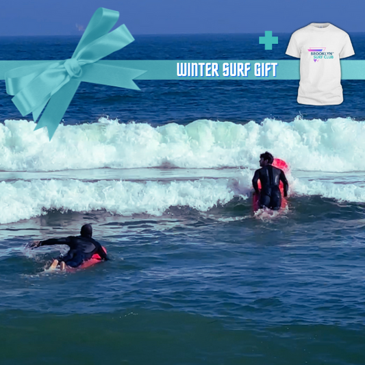 Gift package: private winter surf lesson + iconic t-shirt
